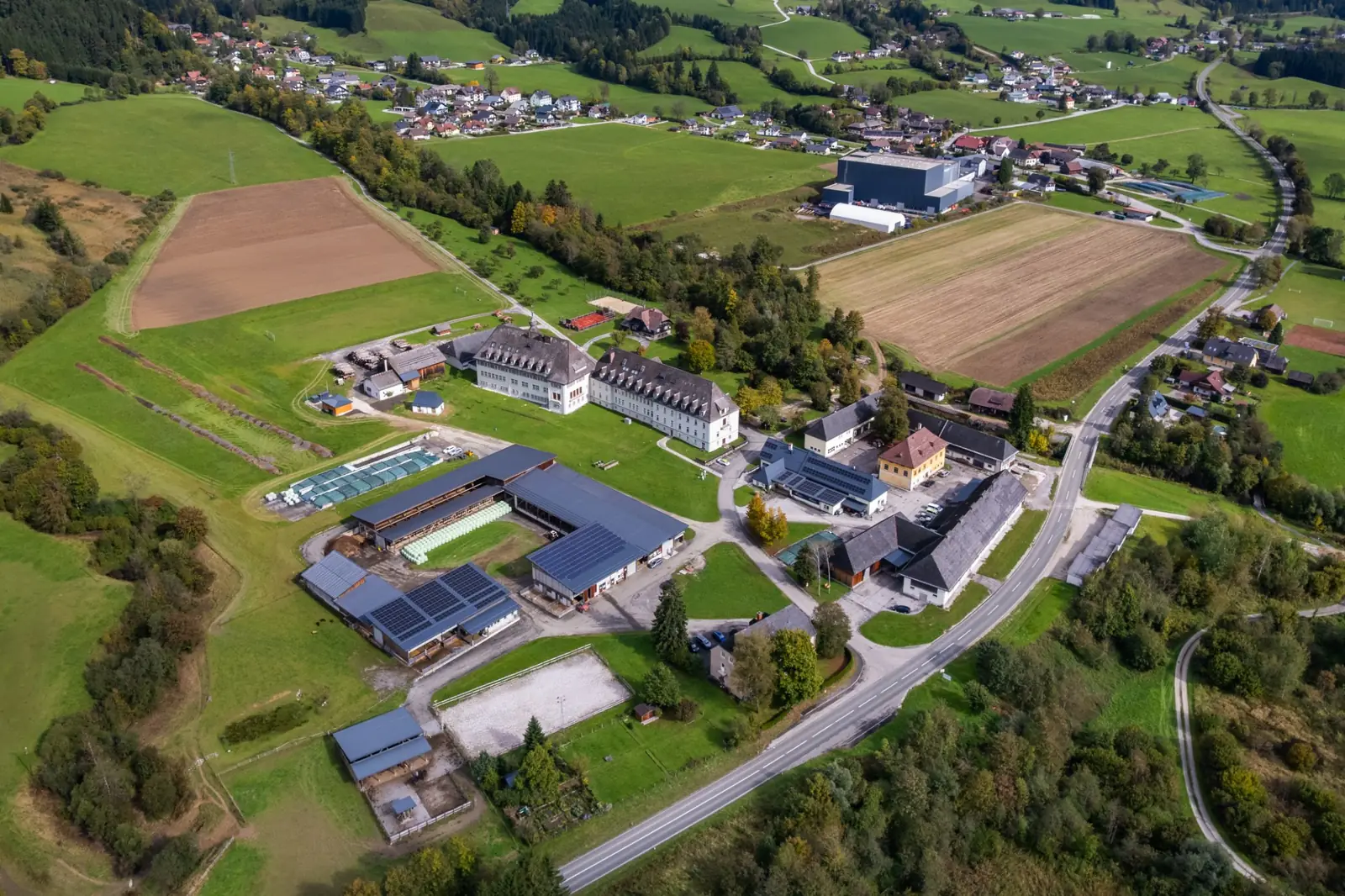 Energy installation across an Austrian valley site
